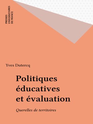 cover image of Politiques éducatives et évaluation